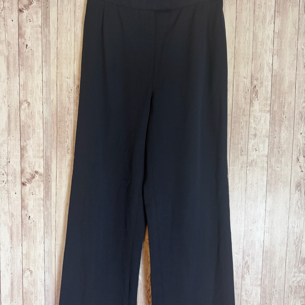 Lafayette 148 New York Navy Wool Blend Straight-Leg Dress Pants - Picture 4 of 6